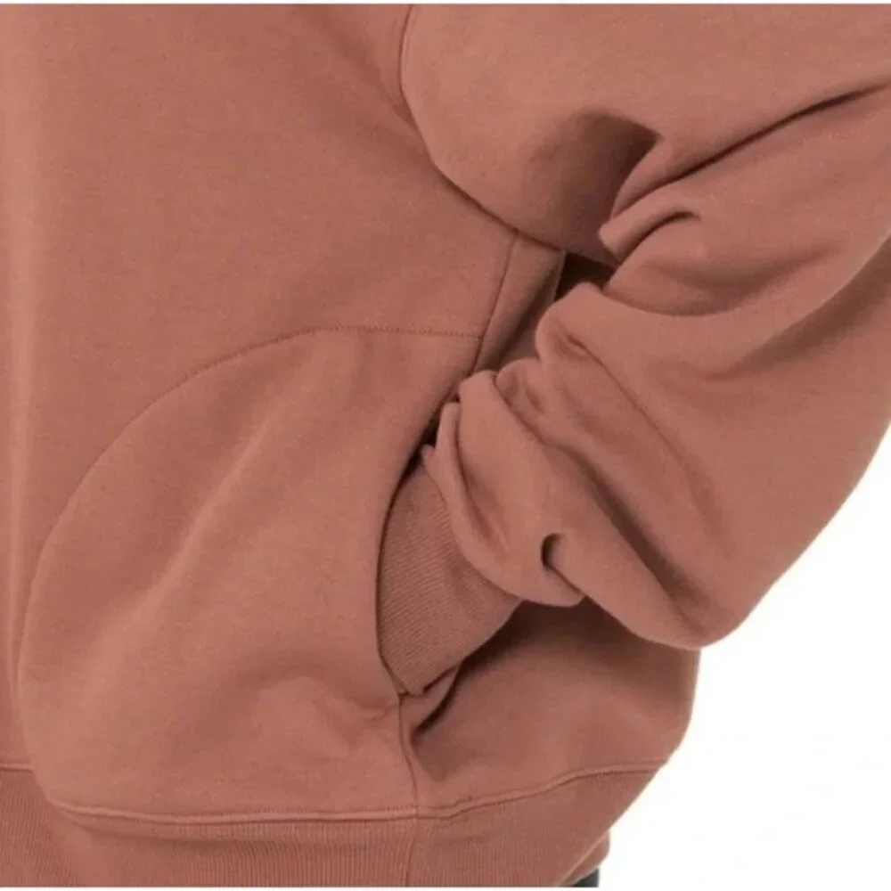 alo Refresh Mock Neck Sweatshirt w Pockets in Chestnut Brown NWT XS